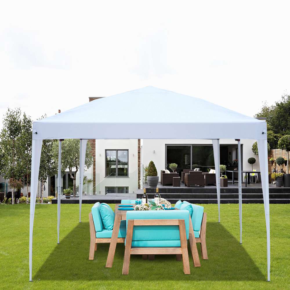 Portable 3 x 6m Six Sides Four Windows Outdoor Waterproof Folding Awning For Wedding / Camping / Parking / Party - White