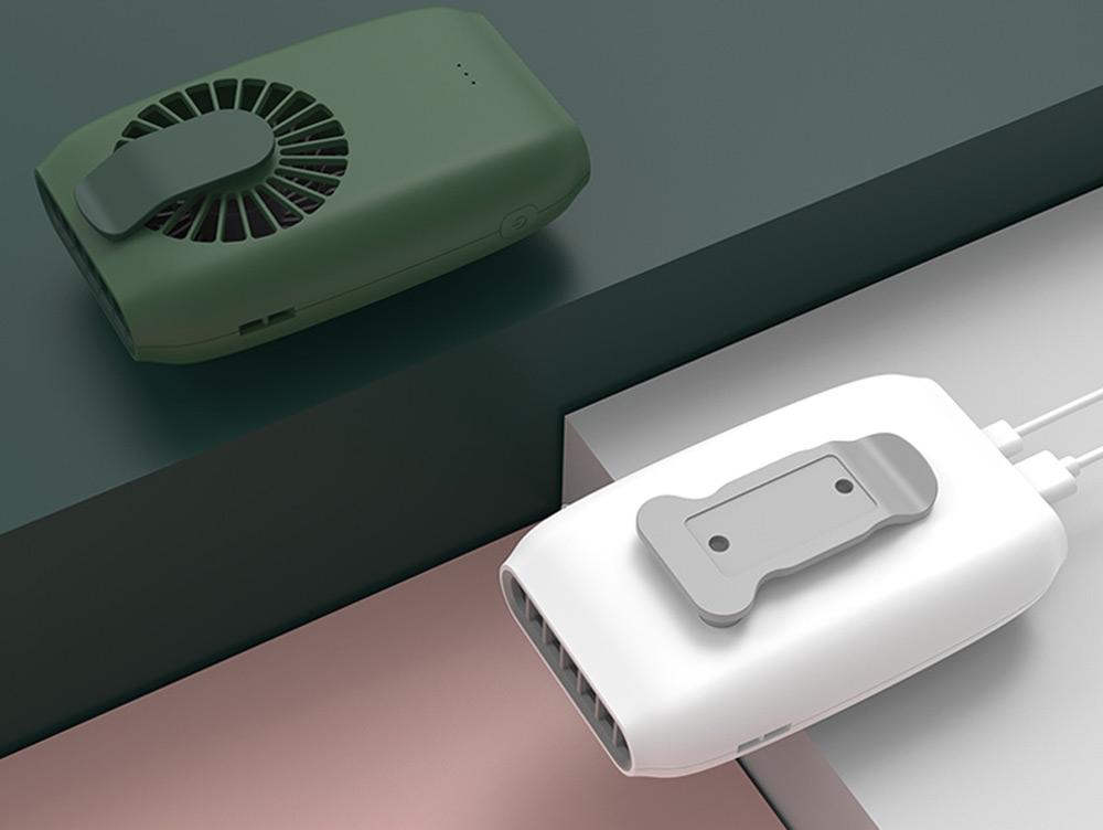 Portable Handheld Fan Silent Brushless Motor Three Wind Speeds 2000mAh Battery USB Charging With Lanyard - White