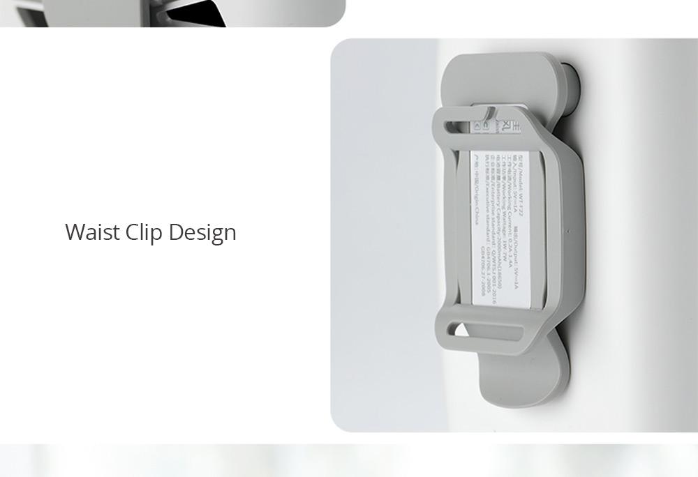 Portable Handheld Fan Silent Brushless Motor Three Wind Speeds 2000mAh Battery USB Charging With Lanyard - White