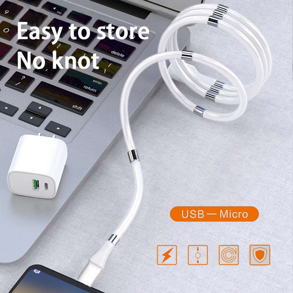 SuperCalla 0.9m Type-C Interface Magnetic Absorption Charging Data Cable - White