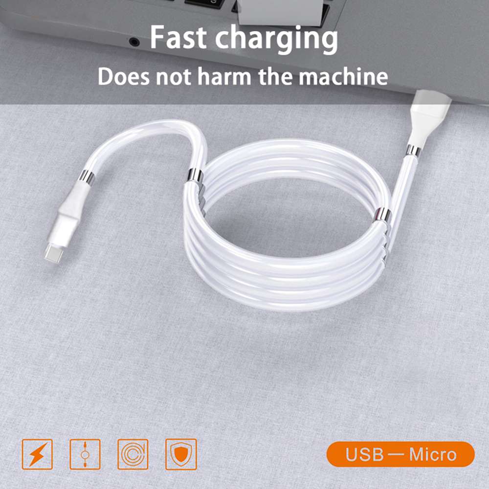 SuperCalla 0.9m Type-C Interface Magnetic Absorption Charging Data Cable - White