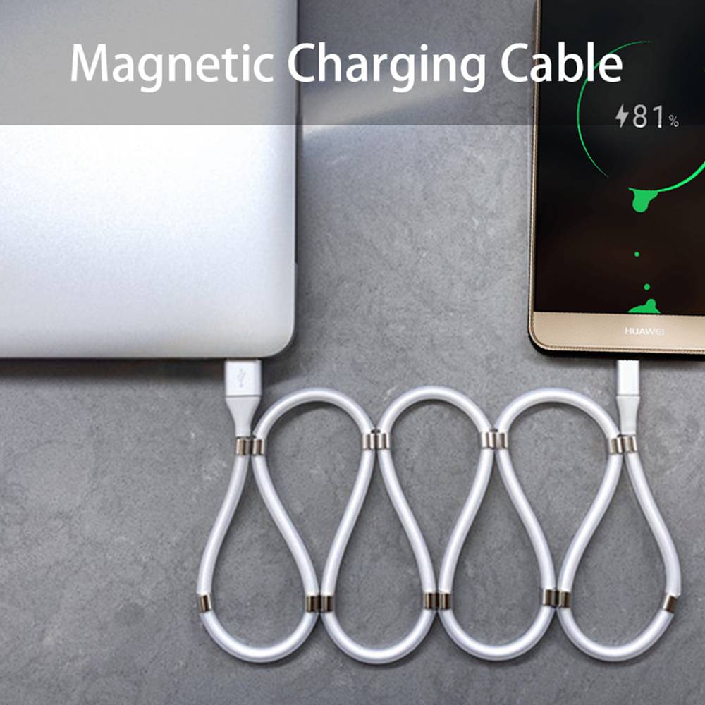 SuperCalla 1.8m Type-C Interface Magnetic Absorption Charging Data Cable - Black