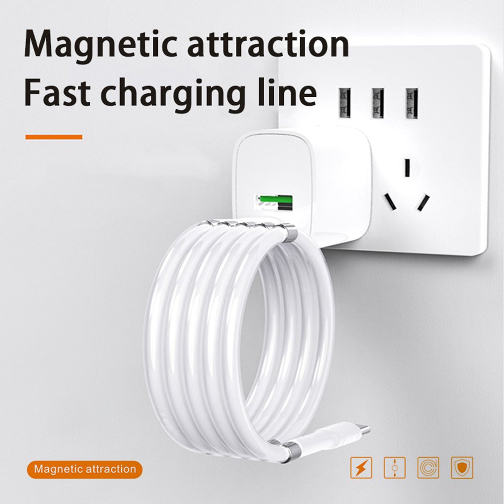 SuperCalla 1.8m Type-C Interface Magnetic Absorption Charging Data Cable - Black