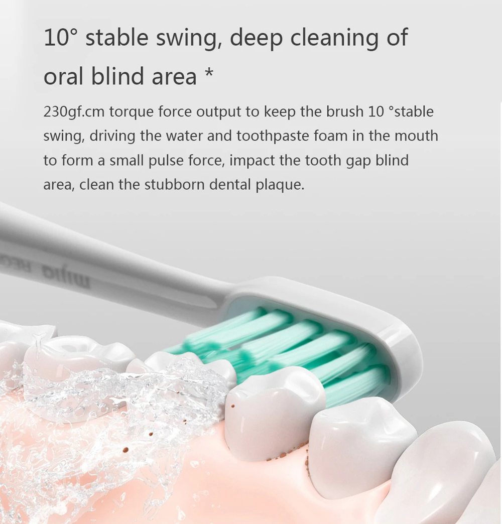 Xiaomi Mijia T500 Smart Sonic Electric Toothbrush 3 Speed High Frequency Vibration UV Sterilization IPX7 Waterproof 18 Days Battery Life - White