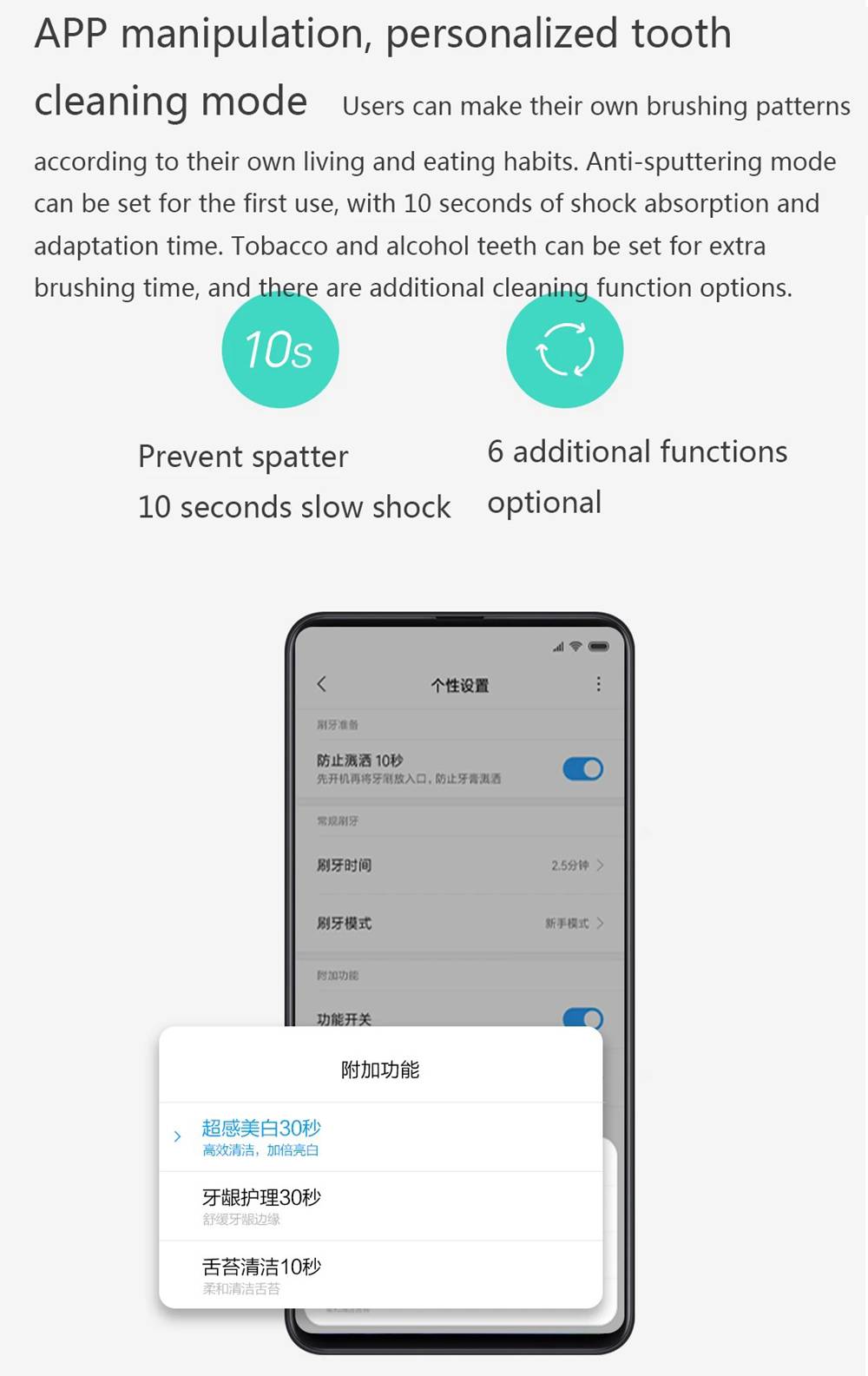 Xiaomi Mijia T500 Smart Sonic Electric Toothbrush 3 Speed High Frequency Vibration UV Sterilization IPX7 Waterproof 18 Days Battery Life - White