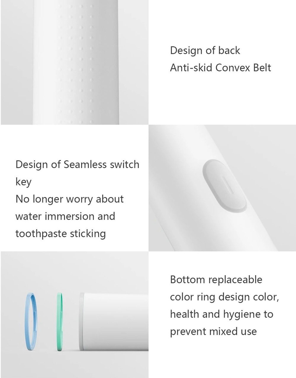 Xiaomi Mijia T500 Smart Sonic Electric Toothbrush 3 Speed High Frequency Vibration UV Sterilization IPX7 Waterproof 18 Days Battery Life - White