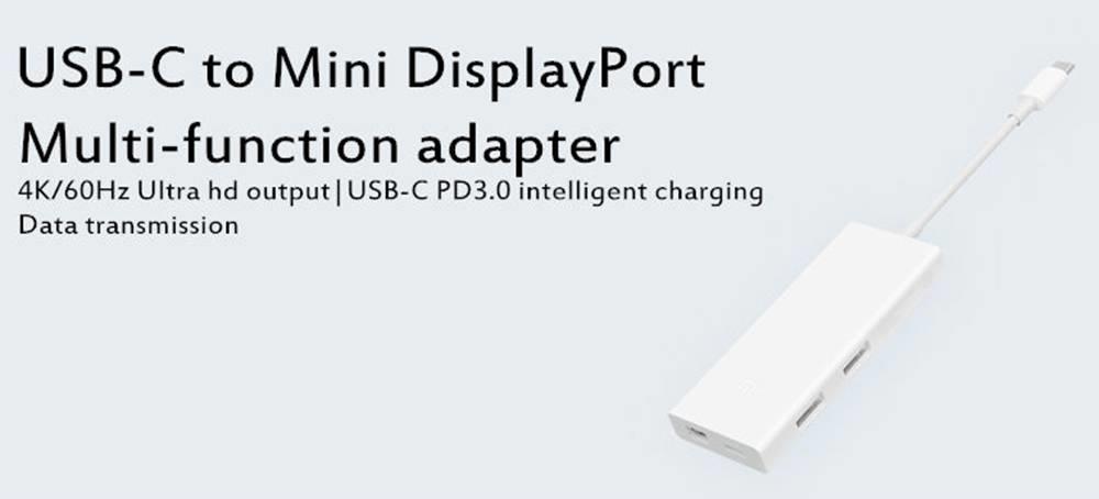 Xiaomi ZJQ02TM Type-C to Mini Displayport Multifunctional Adapter 4K HD Smart Charge - White