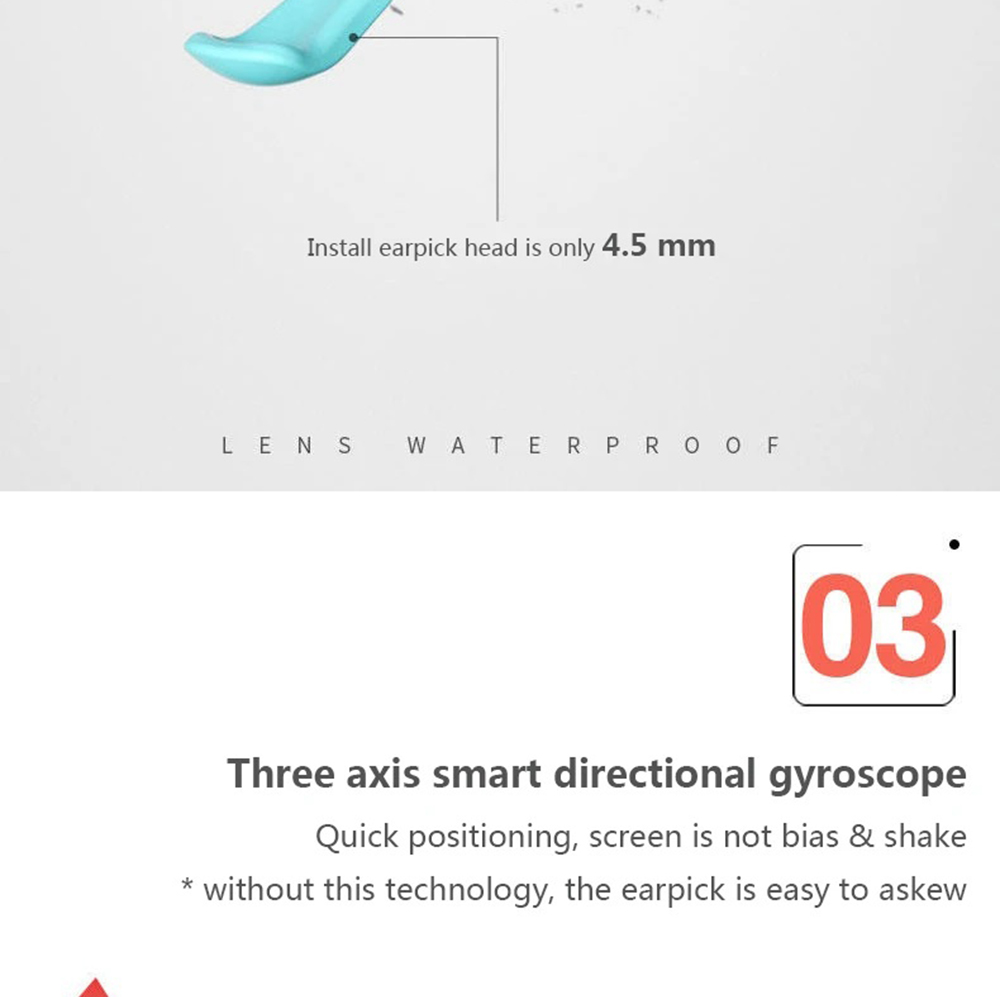 Bebird T5 Smart Visual Ear Picker 200W High Precision Endoscope IP67 Waterproof Mirror APP Connection Temperature Controllable Chargeable 250mAh Battery - Black