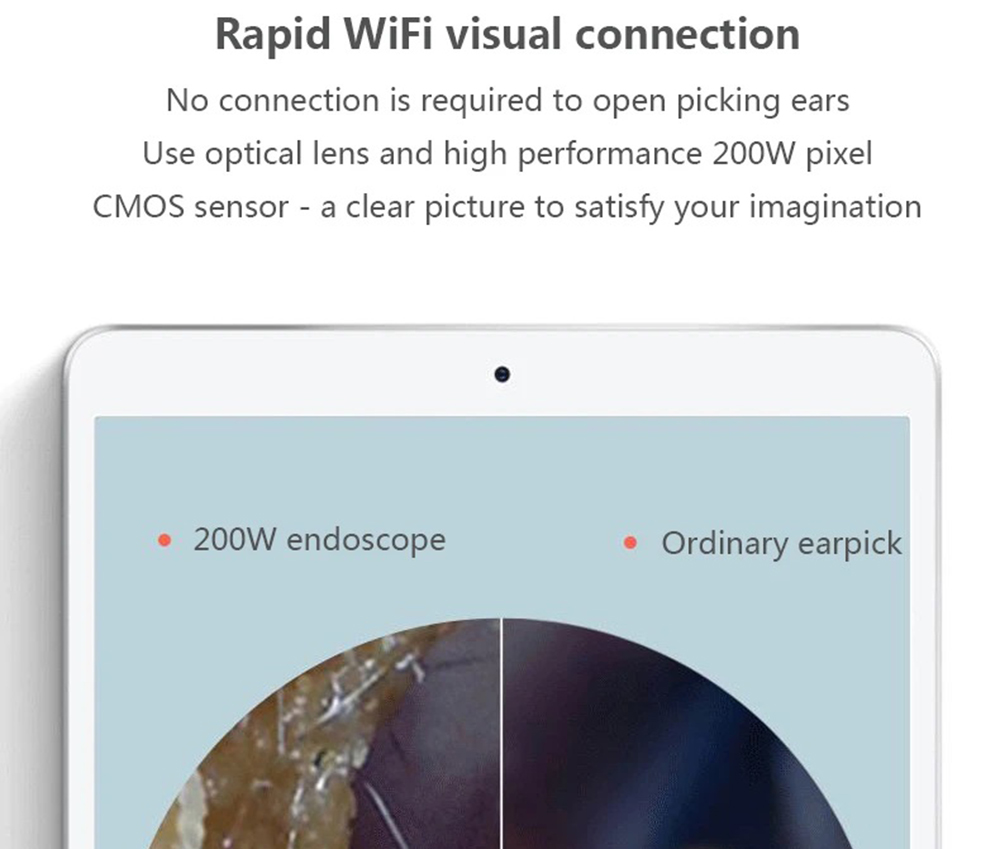 Bebird T5 Smart Visual Ear Picker 200W High Precision Endoscope IP67 Waterproof Mirror APP Connection Temperature Controllable Chargeable 250mAh Battery - Black