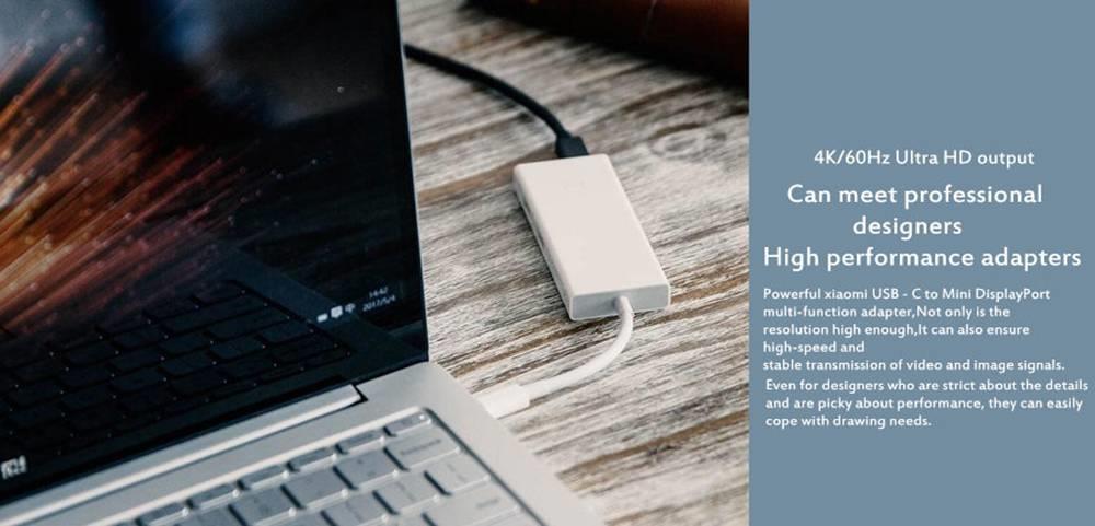 Xiaomi ZJQ02TM Type-C to Mini Displayport Multifunctional Adapter 4K HD Smart Charge - White