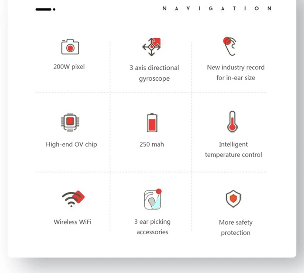 Bebird T5 Smart Visual Ear Picker 200W High Precision Endoscope IP67 Waterproof Mirror APP Connection Temperature Controllable Chargeable 250mAh Battery - Black