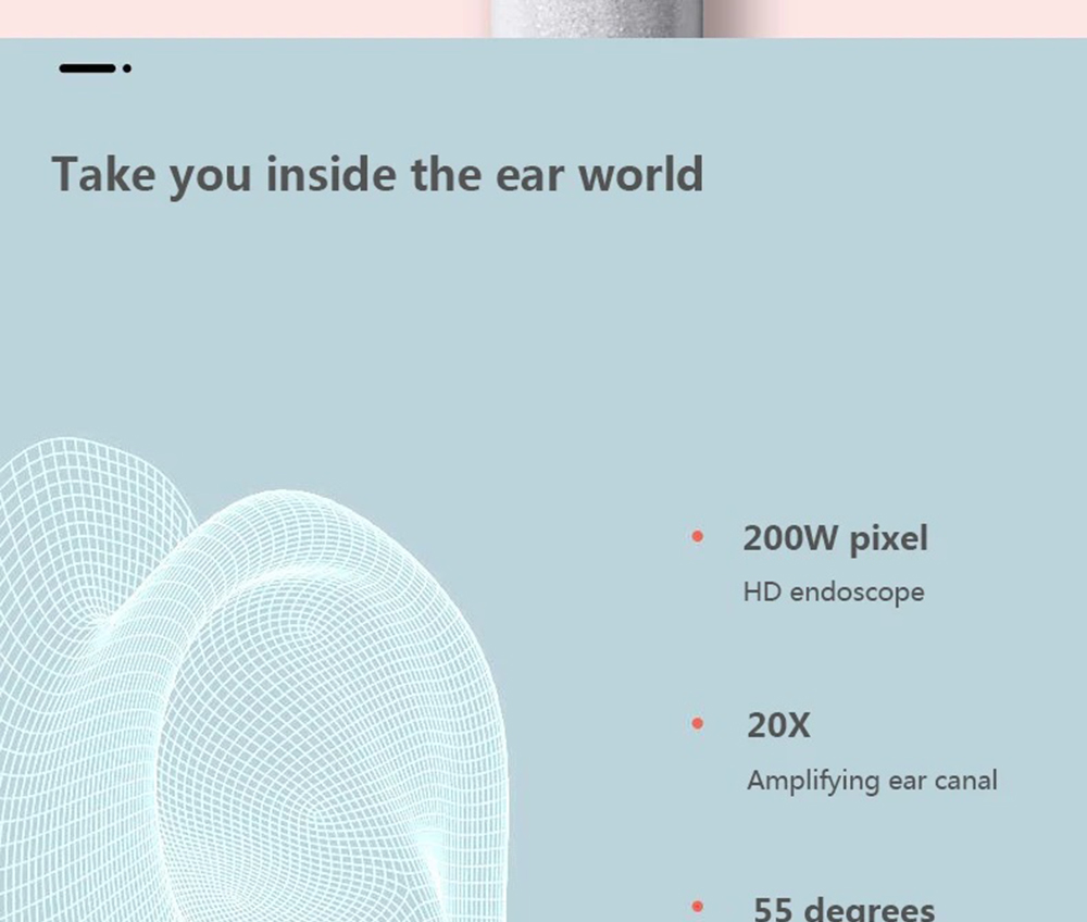 Bebird T5 Smart Visual Ear Picker 200W High Precision Endoscope IP67 Waterproof Mirror APP Connection Temperature Controllable Chargeable 250mAh Battery - Black