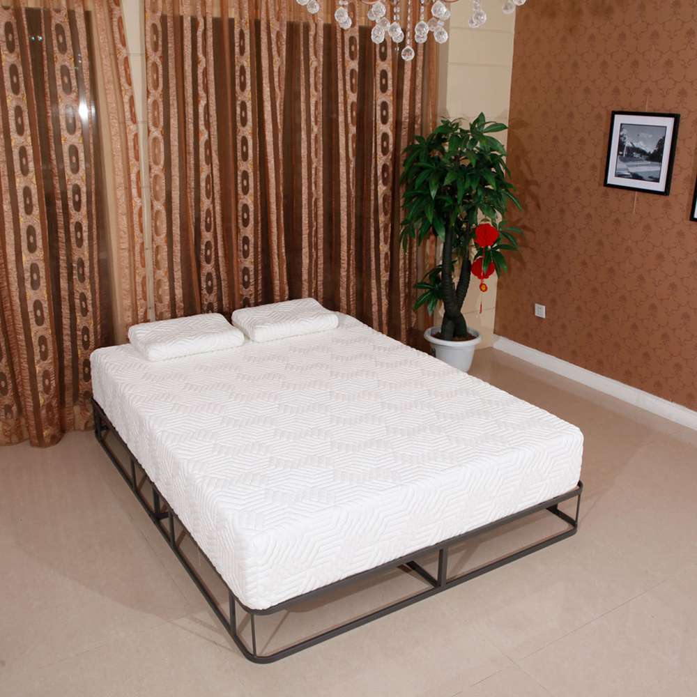 10 Inch 4-layer Silica Gel Memory Foam Mattress Ventilation Cool Comfortable With 2 Large Pillows - White