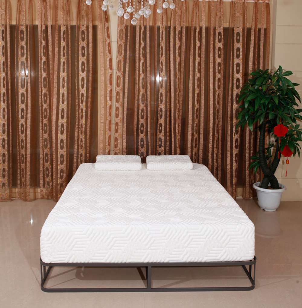 10 Inch 4-layer Silica Gel Memory Foam Mattress Ventilation Cool Comfortable With 2 Large Pillows - White