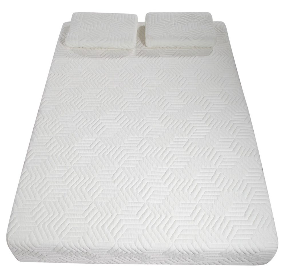 10 Inch 4-layer Silica Gel Memory Foam Mattress Ventilation Cool Comfortable With 2 Large Pillows - White