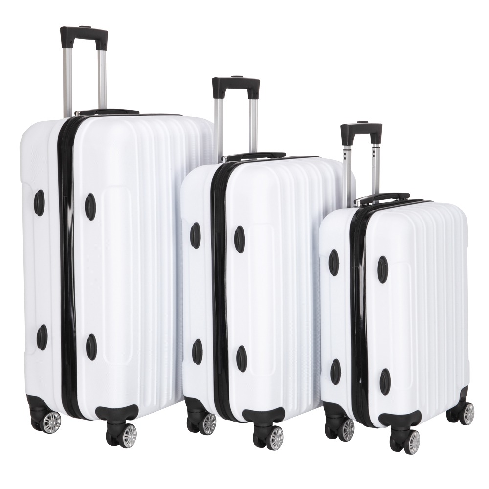 3-in-1 Multifunction Large Capacity Tie Rod Trunk 20" / 24" / 28" Dual Silent Wheels Strong Bearing For Travel / Storage - White
