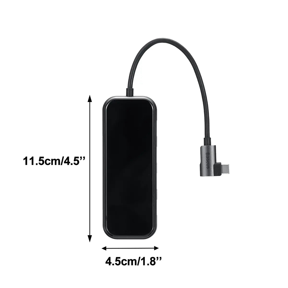 Baseus Multifunction HUB Adapter With 4 x USB 3.0 Ports + Type-C PD Charging Port For Type-C Laptop MacBook Smartphone - Dark Grey