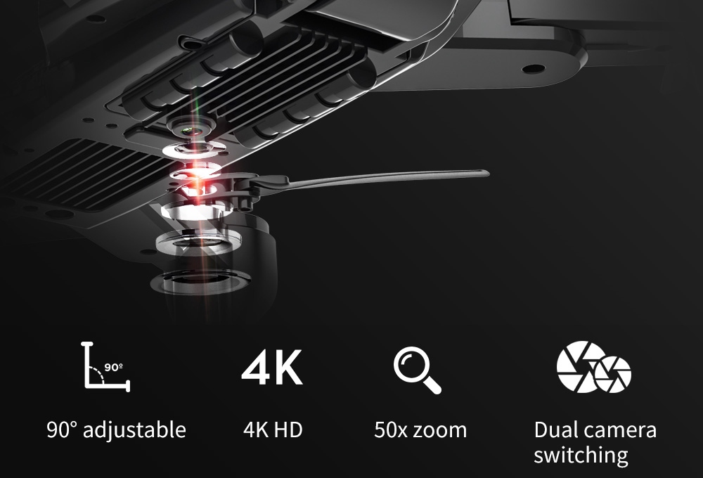 ZLRC SG701 720P 2.4G WIFI FPV Foldable RC Drone With Switchable Dual Cameras 50X Zoom RC Quadcopter RTF