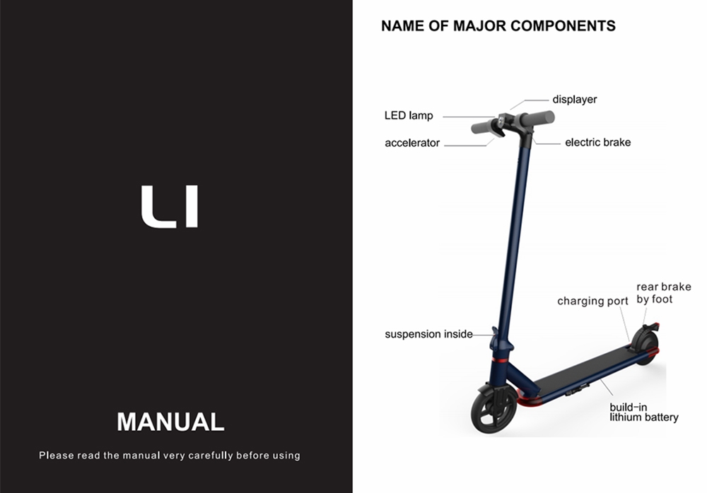 HTOMT L1 Folding Electric Scooter 6.5 Inch Solid Tire 250W Motor Up To 20km Range 7.5Ah Battery - White
