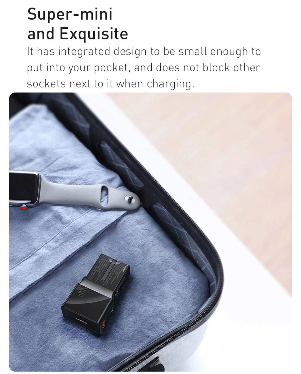 Baseus 18W C+U Adapter Conversion Charger 2-Port PPS PD 3.0 QC 3.0 Fast Charger USB-C USB International Plug -White