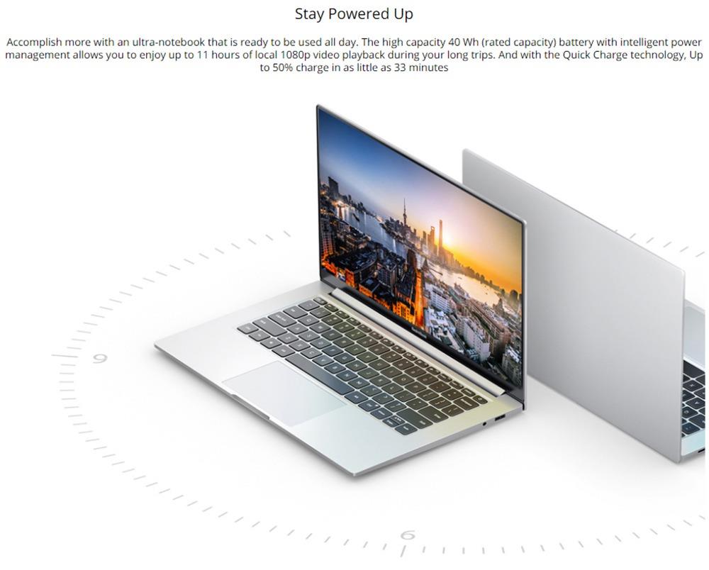 Xiaomi Redmibook 14 II Laptop Intel Core i5-1035G 14 Inch 1920 x 1080 FHD Screen 8G DDR4 512GB SSD MX350 WiFi 6 Full-Size Keyboard Windows 10 Home - Sliver