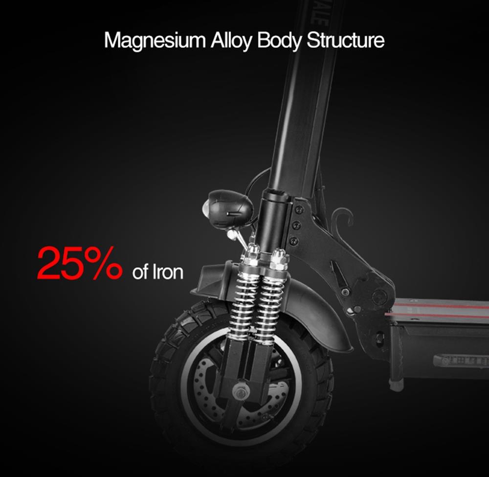 HONEY WHALE E5 Off-Road Electric Folding Scooter 48V 10Ah Battery 600W Motor 10 inch Tire 40km/h Max Speed 35-40km Mileage E-ABS Double Discs Brake Rear Light with Seat