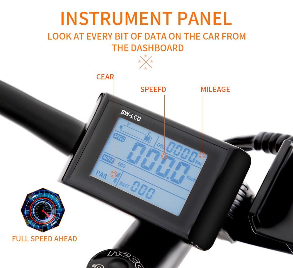 CMACEWHEEL Y20 Electric Moped Bike 20 x 4.0 Fat Tires Five Speeds 750W Motor 15AH Battery Smart Display - Black