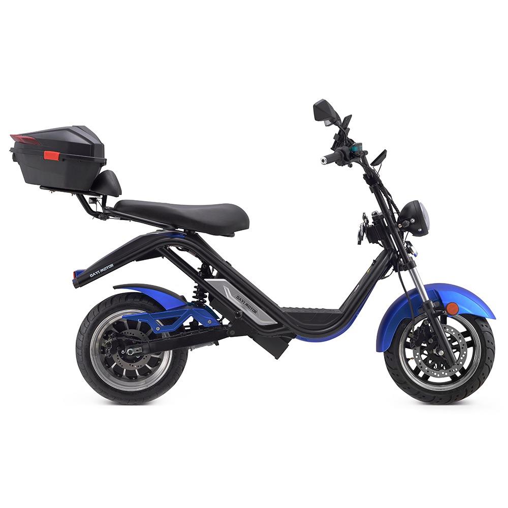 DAYI MOTOR e-Thor 5.0 Electric Motorcycle 4000W Brushless Motor 38AH Battery 13 Inch Scooter - Blue