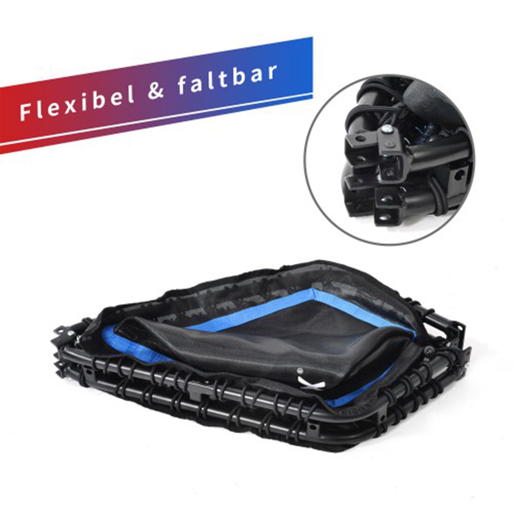 Merax 50 Inch Foldable Home Fitness Trampoline with T-shaped Height-adjustable Bar Max Load 120kg Ø127cm - Blue