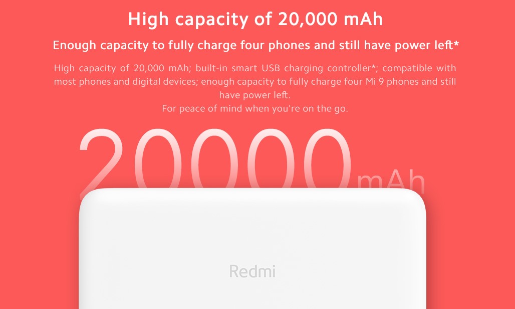 Redmi 20000mAh Power Bank USB Type C Micro USB 18W Two-way Fast Charge
