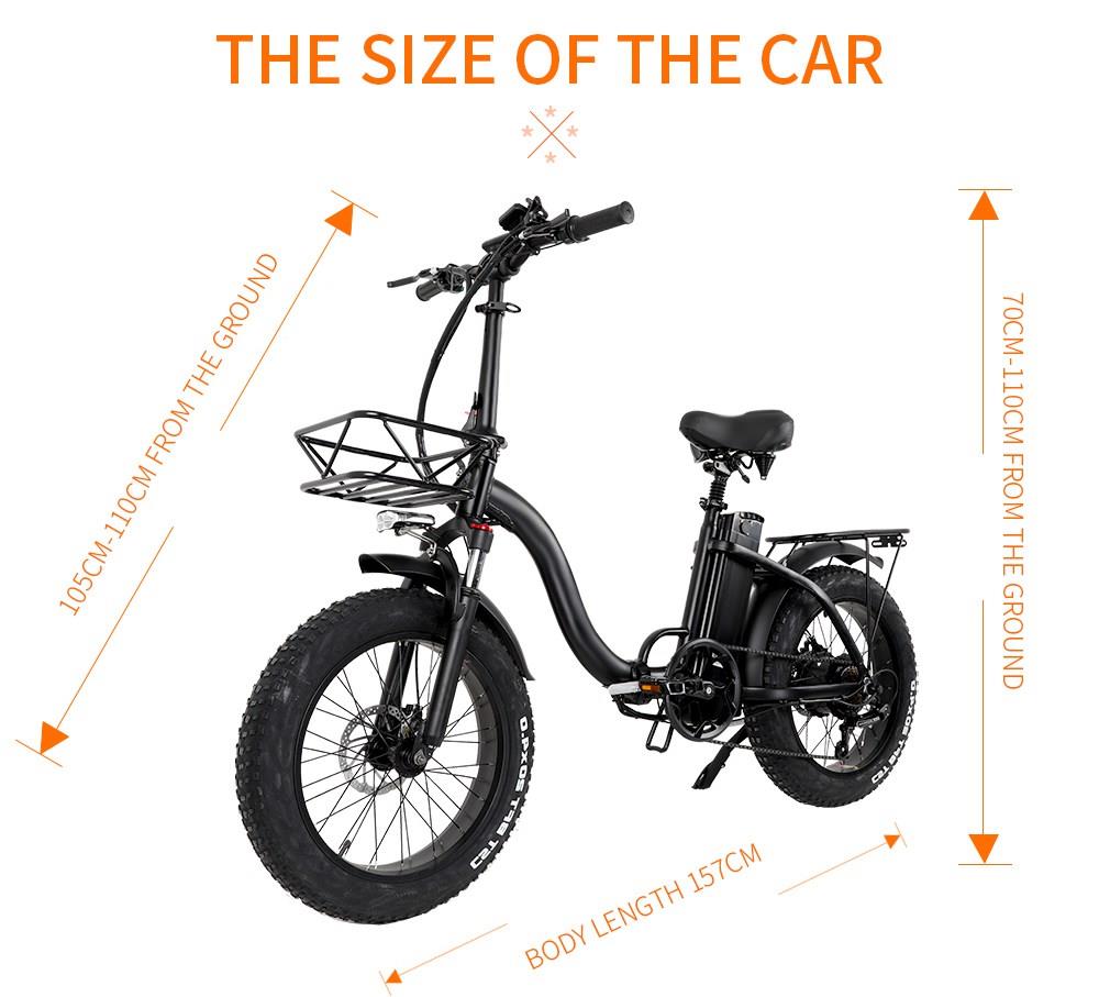 CMACEWHEEL Y20 Electric Moped Bike 20 x 4.0 Fat Tires Five Speeds 750W Motor 15AH Battery Smart Display - Black