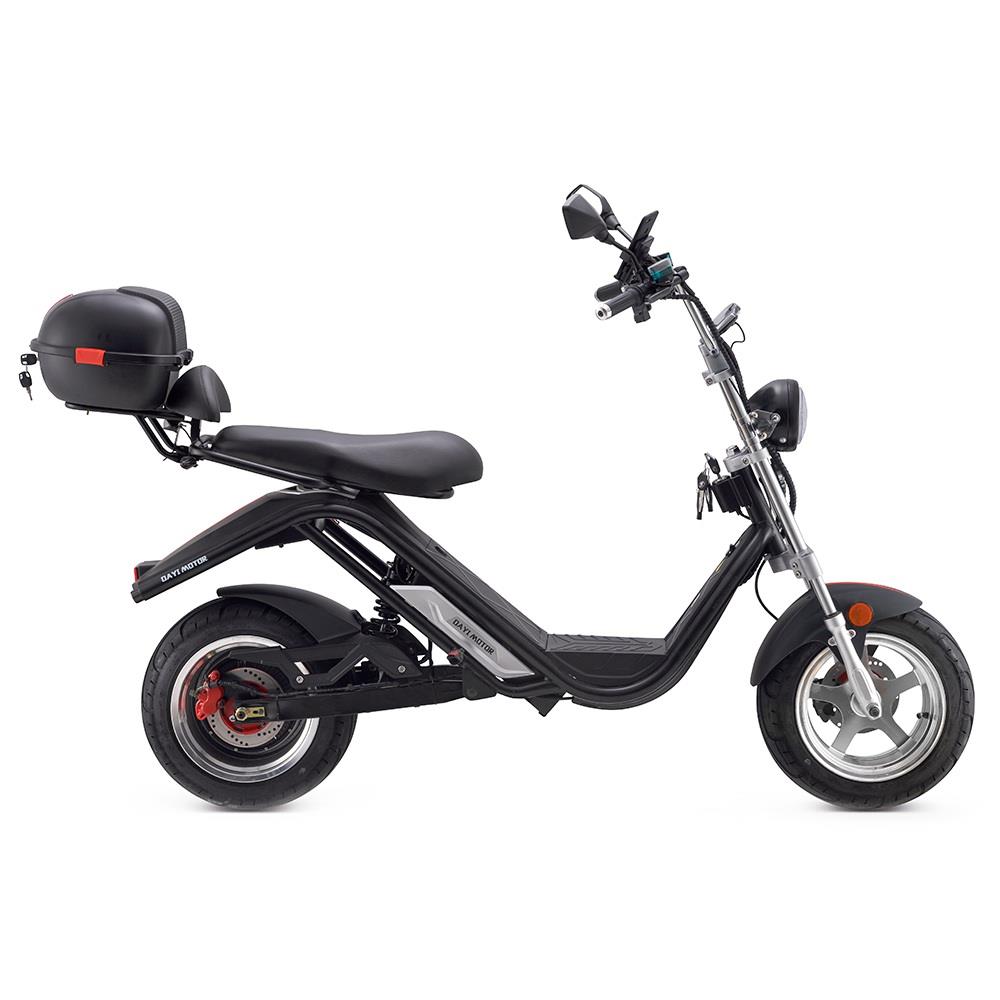 DAYI MOTOR e-Thor 3.0 Electric Motorcycle 3000W Brushless Motor 30AH Battery 12 Inch Scooter - Black