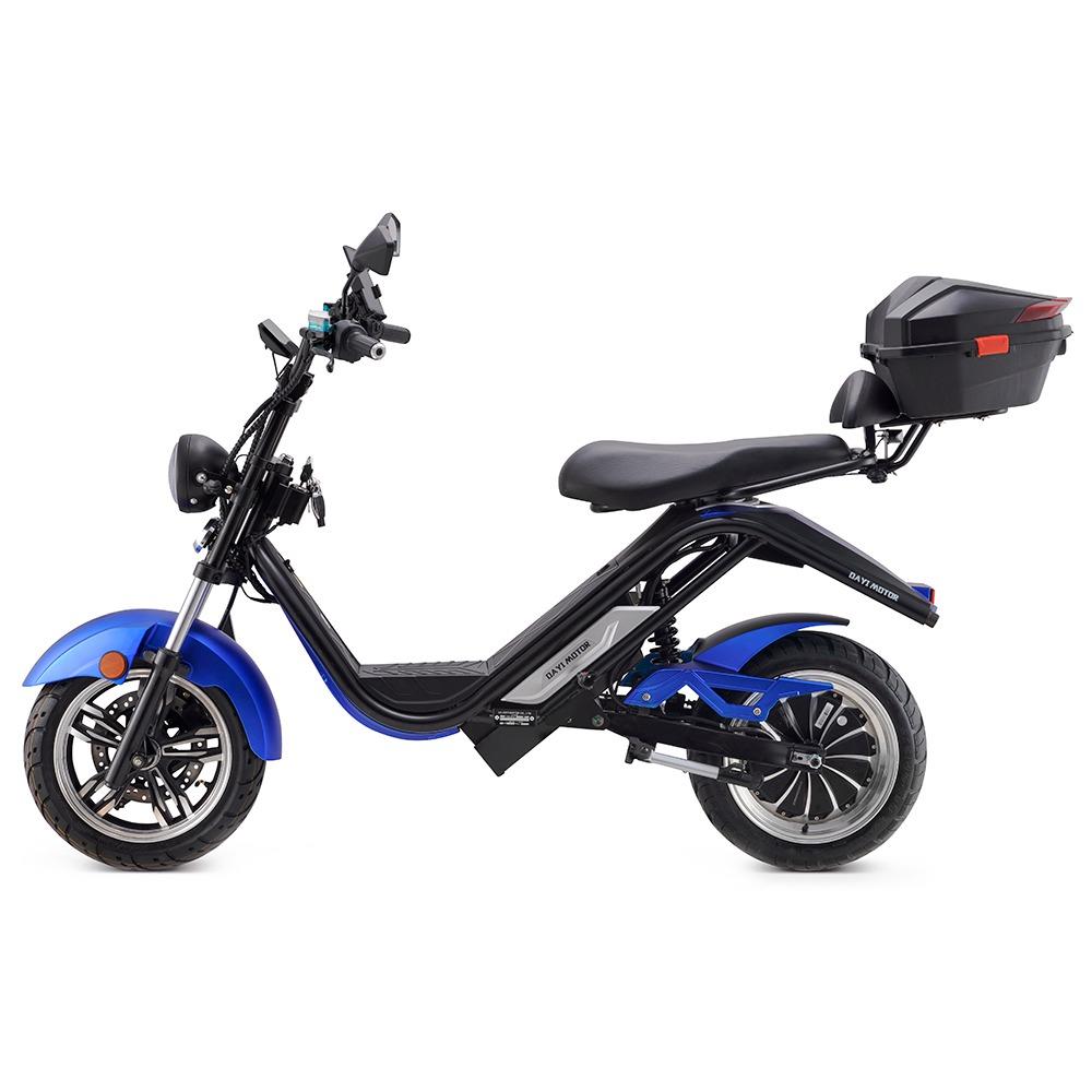 DAYI MOTOR e-Thor 5.0 Electric Motorcycle 4000W Brushless Motor 38AH Battery 13 Inch Scooter - Blue
