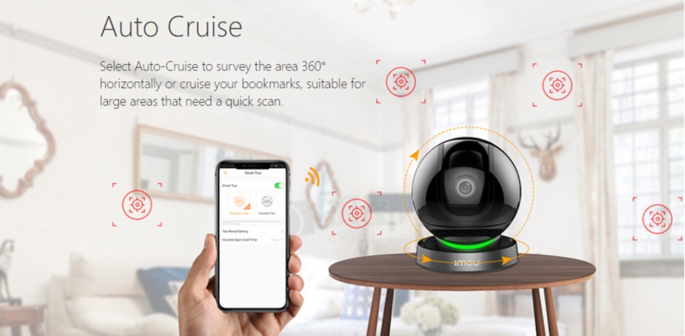 IPC-A26HIP Dahua IMOU Ranger IQ IP Camera 1080P HD Night Vision AI Human Detection Custom Voice Recording Siren Two-way Talk Home Company Security Monitor - Black