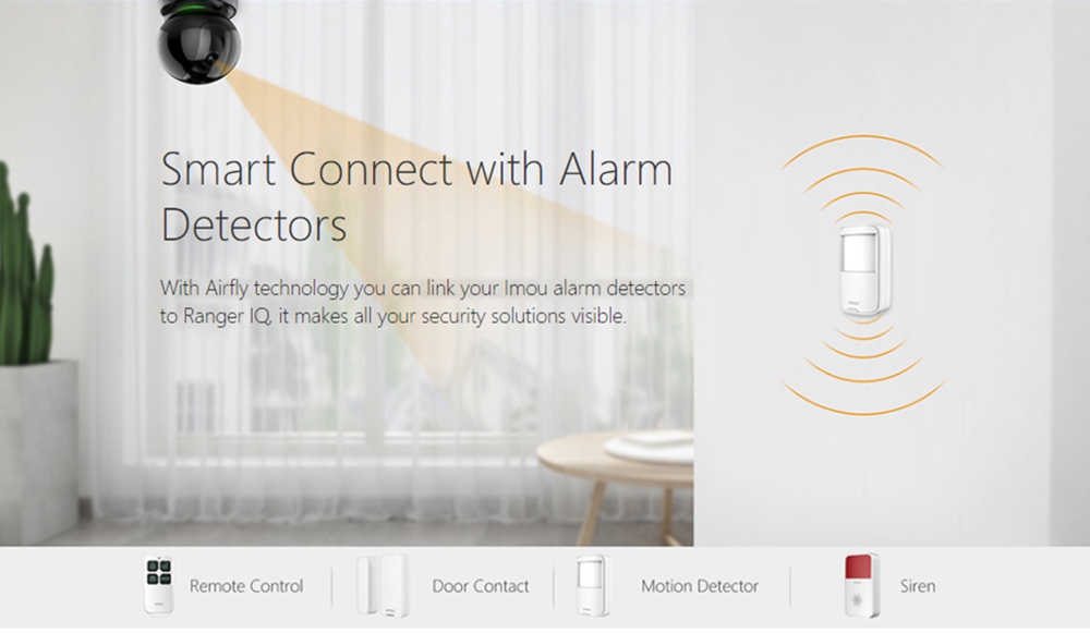 IPC-A26HIP Dahua IMOU Ranger IQ IP Camera 1080P HD Night Vision AI Human Detection Custom Voice Recording Siren Two-way Talk Home Company Security Monitor - Black