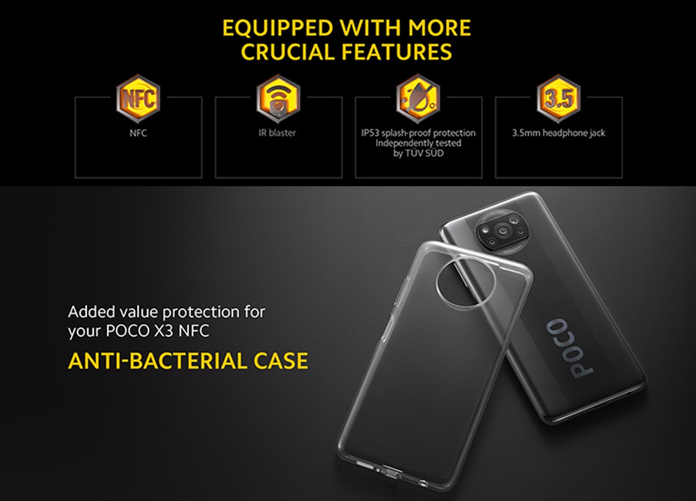 Xiaomi POCO X3 Global Version 4G Smartphone 6.67 Inch Screen Snapdragon 732G 6GB RAM 64GB ROM 64MP AI Quad Camera 5160mAh Battery NFC - Gray