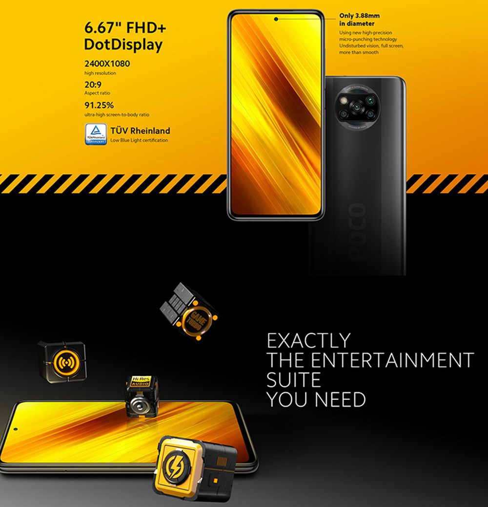 Xiaomi POCO X3 Global Version 4G Smartphone 6.67 Inch Screen Snapdragon 732G 6GB RAM 64GB ROM 64MP AI Quad Camera 5160mAh Battery NFC - Gray
