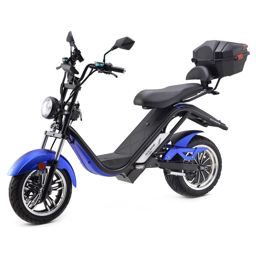 DAYI MOTOR e-Thor 5.0 Electric Motorcycle 4000W Brushless Motor 38AH Battery 13 Inch Scooter - Blue