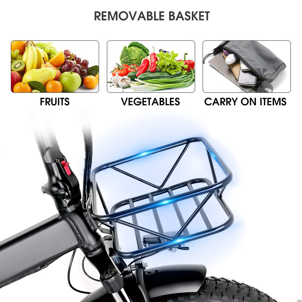 CMACEWHEEL GW20 Folding Electric Moped Bike 20 x 4.0 Fat Tires Five Speeds 750W Motor Up To 100km Range Max Speed 45km/h Smart Display - Black
