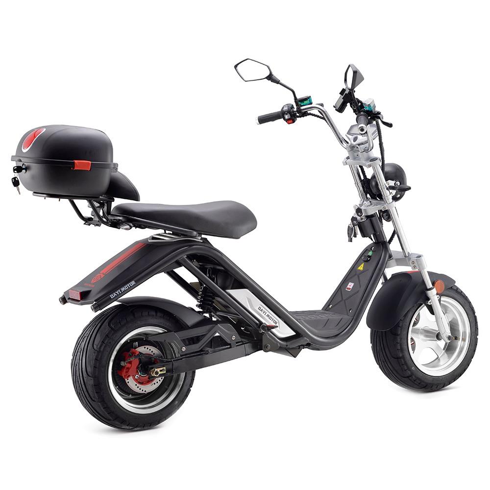 DAYI MOTOR e-Thor 3.0 Electric Motorcycle 3000W Brushless Motor 30AH Battery 12 Inch Scooter - Black
