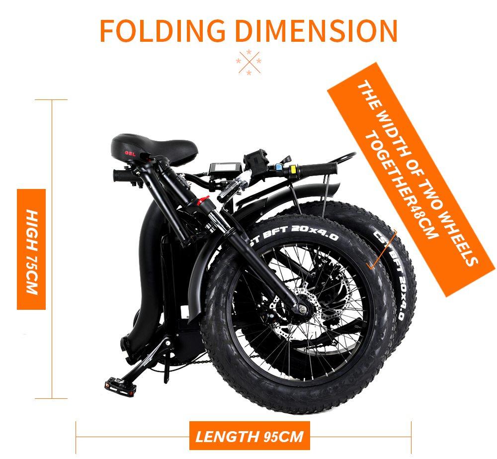 CMACEWHEEL Y20 Electric Moped Bike 20 x 4.0 Fat Tires Five Speeds 750W Motor 15AH Battery Smart Display - Black