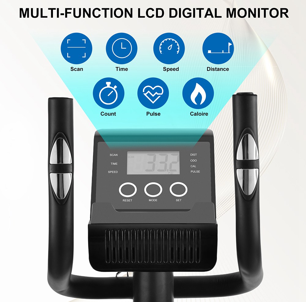 BTM Cross Portable Trainer Elliptical with LCD Display Equipment Stand For Home Exercises with 8 Levels