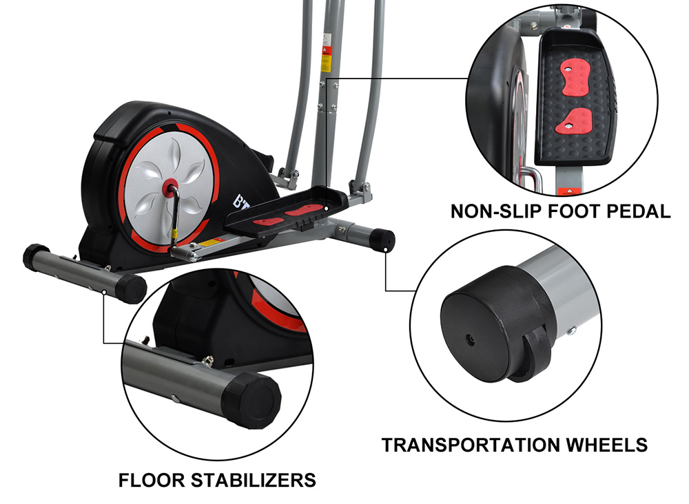 BTM Cross Portable Trainer Elliptical with LCD Display Equipment Stand For Home Exercises with 8 Levels