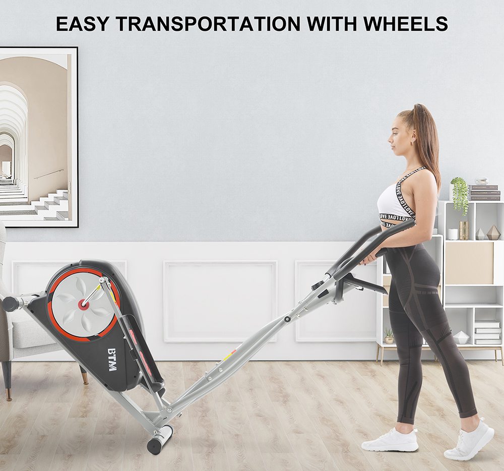 BTM Cross Portable Trainer Elliptical with LCD Display Equipment Stand For Home Exercises with 8 Levels