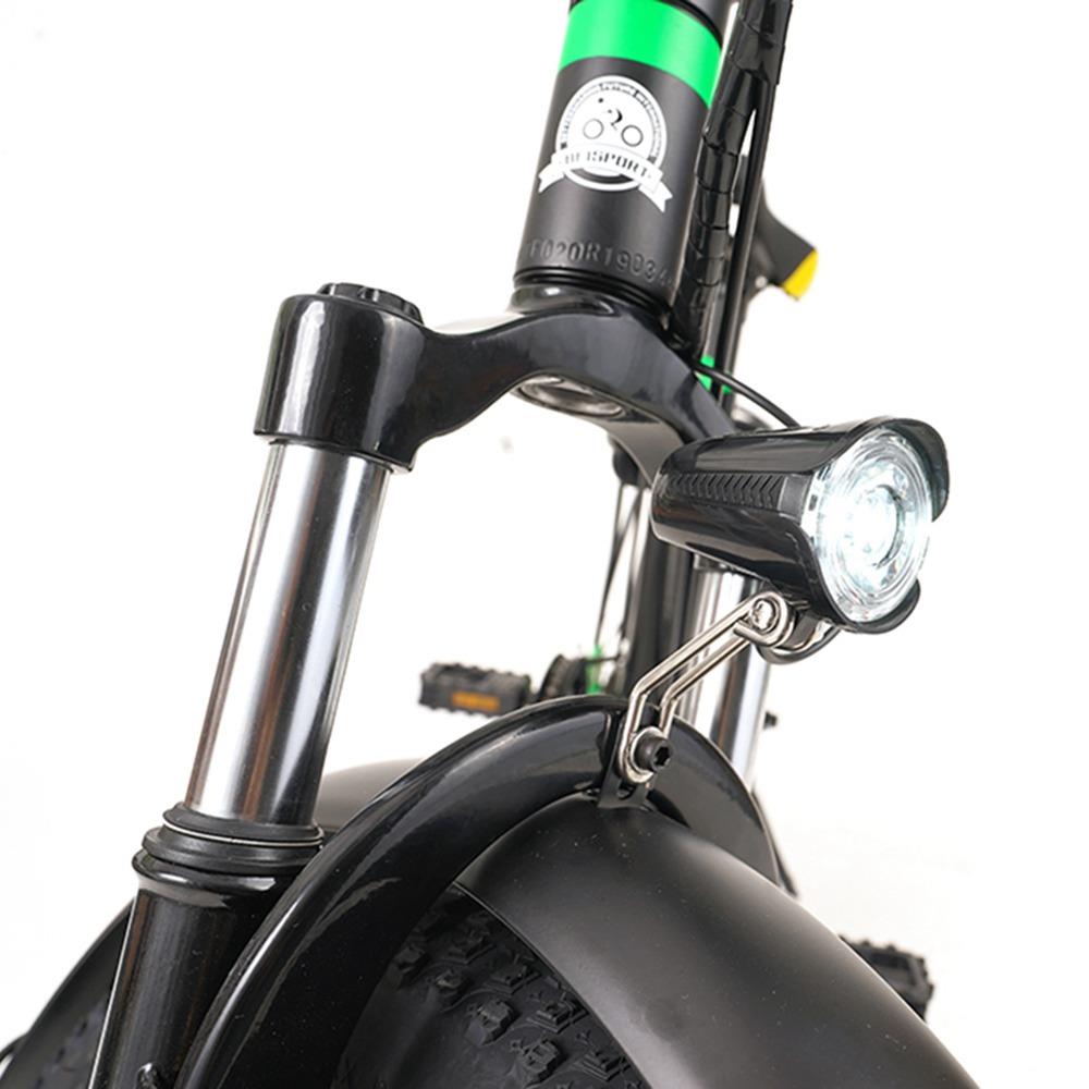 BFISPORT BFI-20 Folding Electric Mountain Bike 20 inch 3.0 Fat Tire 250W Motor 6.4Ah LG Battery Display - Black Green