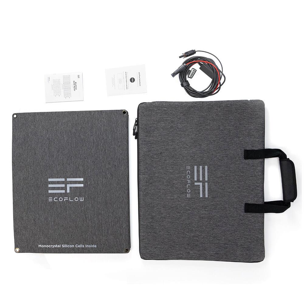 ECOSOLAR 110W Portable Folding Solar Charging Panel Waterproof IP67 For Camping / Climbing / Hiking - Black