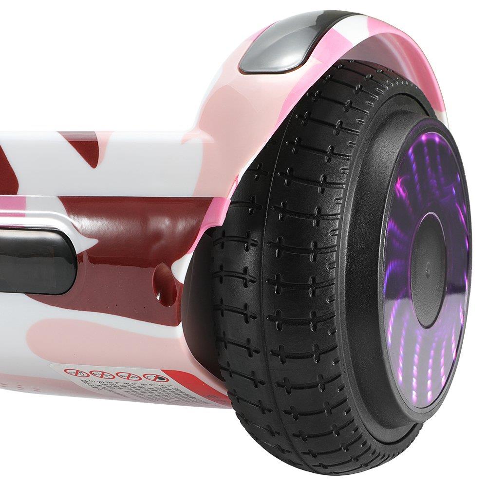 Imina 6.5 inch Self Balancing Scooter Hoverboard 500W with Bluetooth Speaker and StripLight - Pink