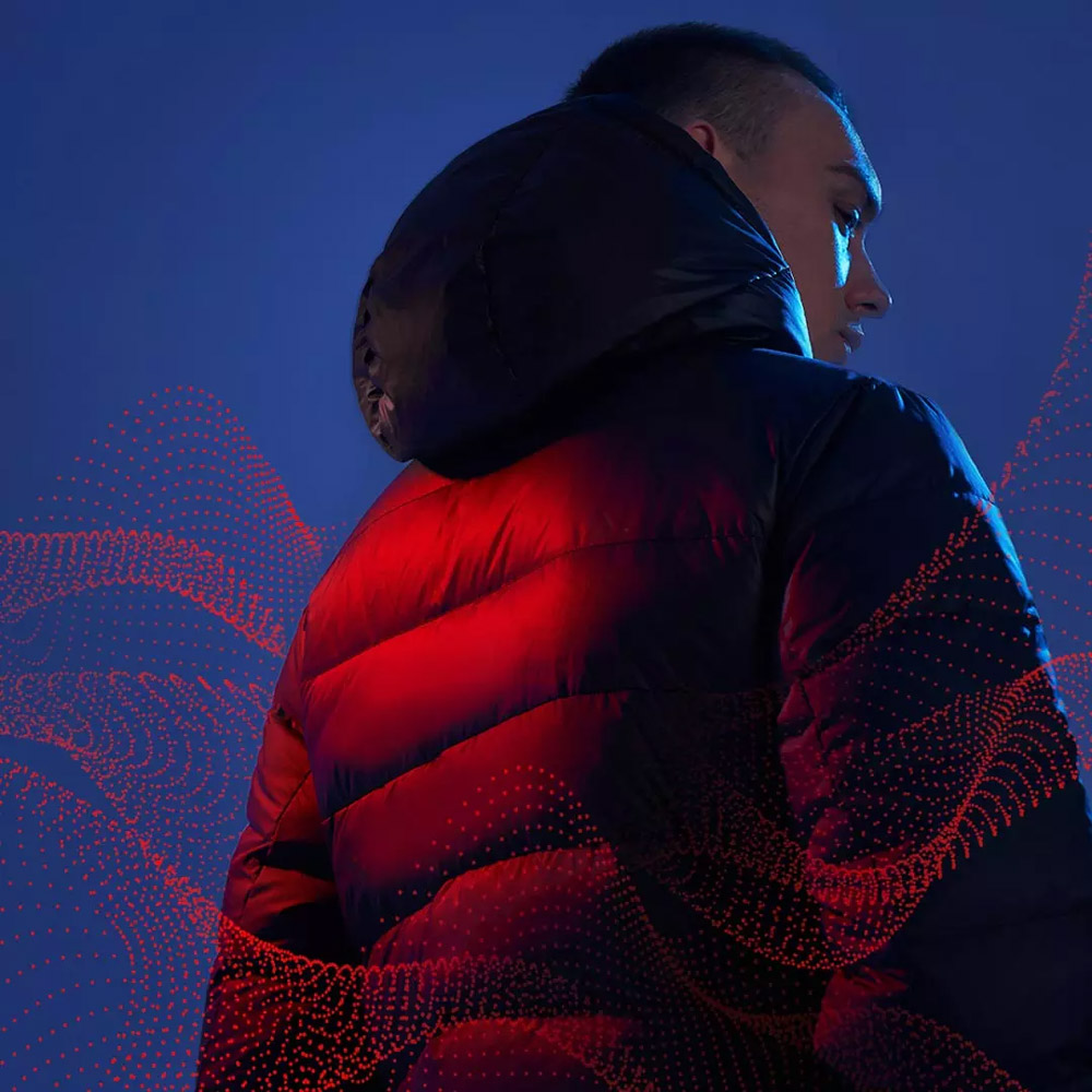 90Fen Four-Speed Smart Temperature Control Down Jacket Fast Heating Coat Waterproof Washable Size S From Xiaomi Youpin - Black