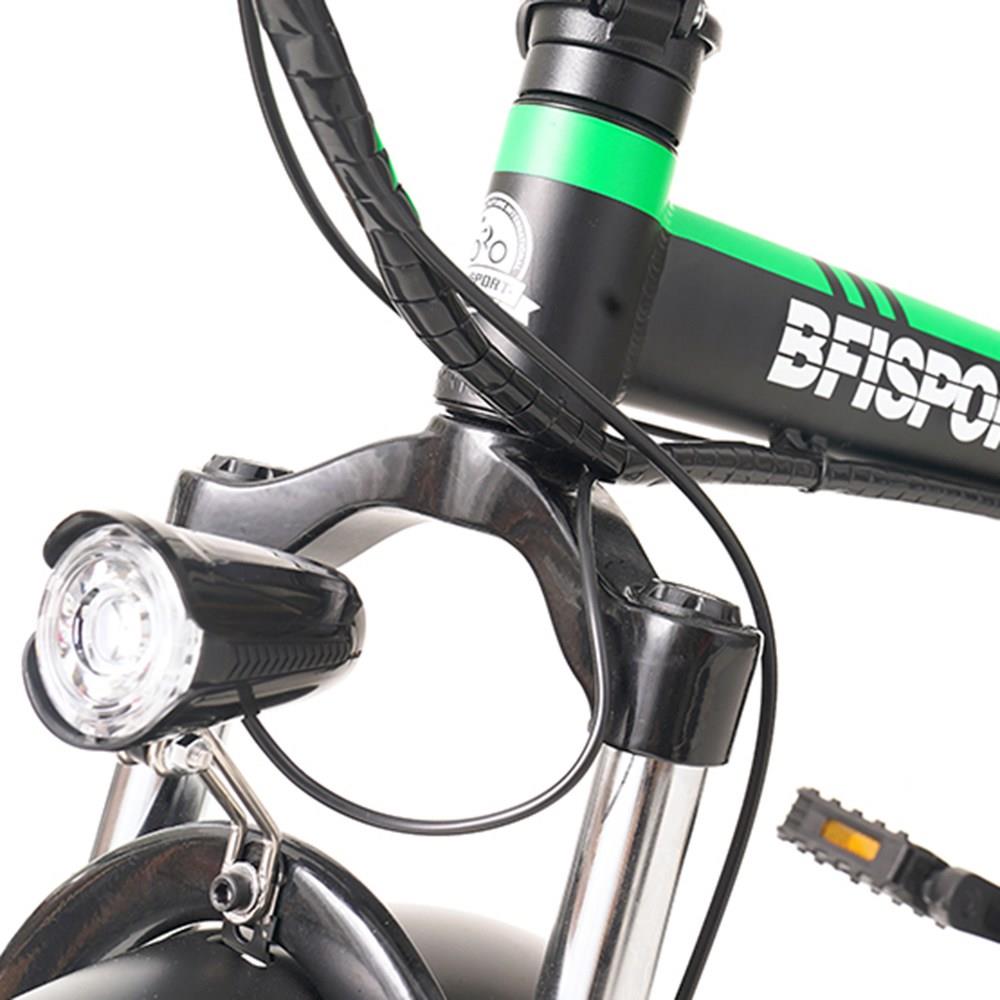BFISPORT BFI-20 Folding Electric Mountain Bike 20 inch 3.0 Fat Tire 250W Motor 6.4Ah LG Battery Display - Black Green