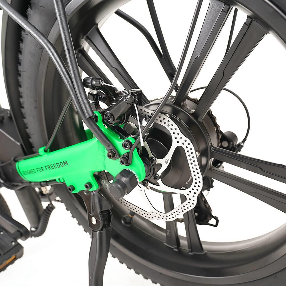 BFISPORT BFI-20 Folding Electric Mountain Bike 20 inch 3.0 Fat Tire 250W Motor 6.4Ah LG Battery Display - Black Green